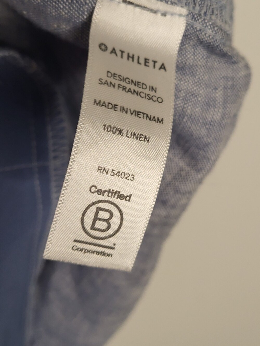 Athleta Cabo Linen Wide Leg Pants Blue Chambray Size 8 - Picture 13 of 13